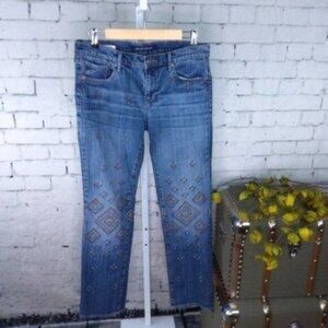 Driftwood Taylor Straight Leg Embroidered Jeans 26